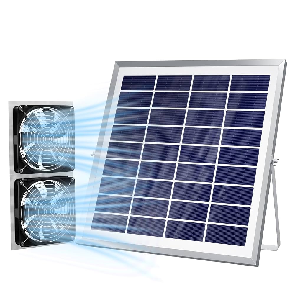 Amazon | ソーラーパネルキット 25W 太陽光発電ファン 窓排気